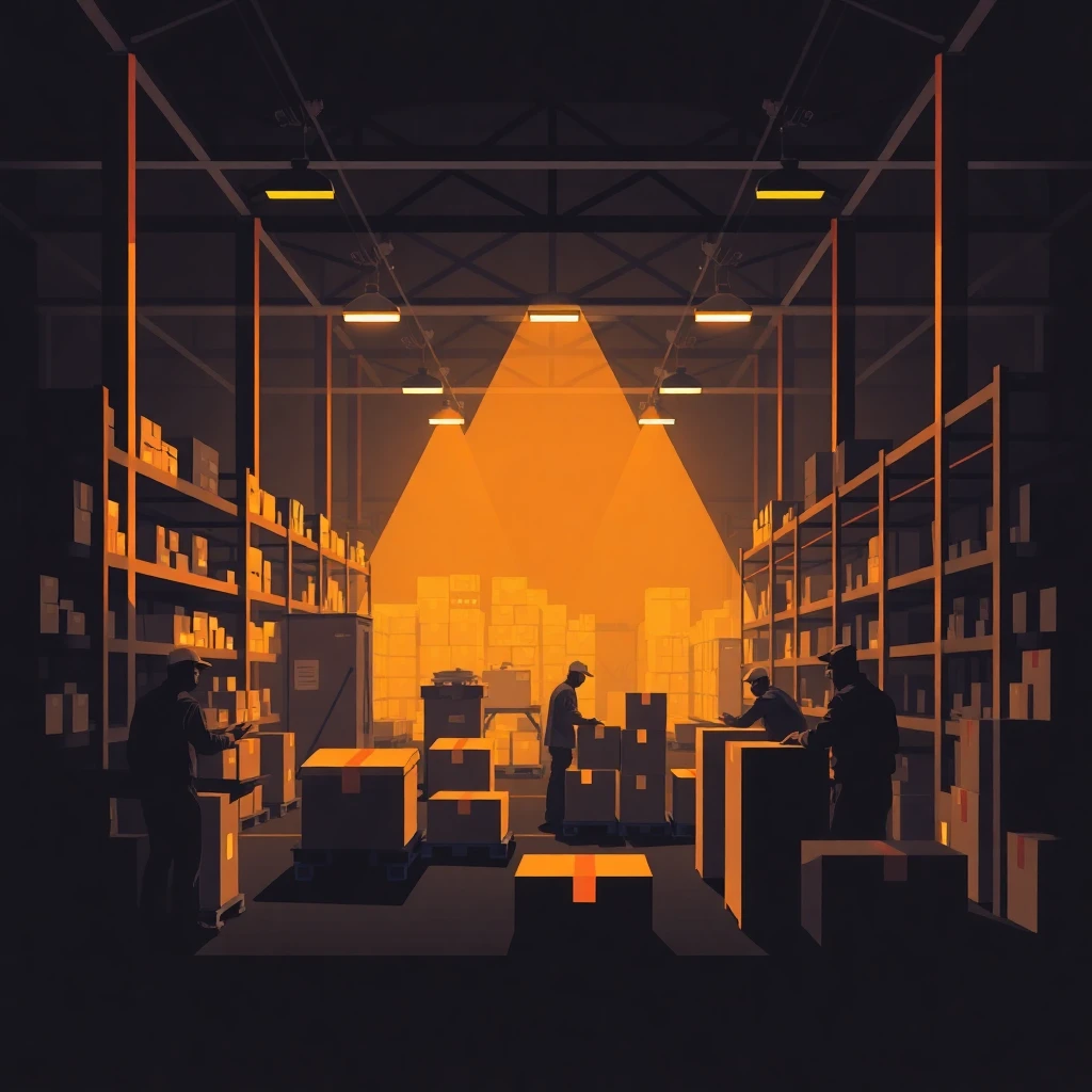 Warehouse workers in action