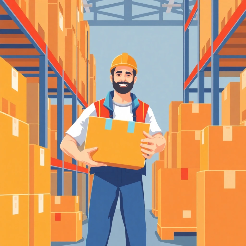 Engagierter Lagerarbeiter