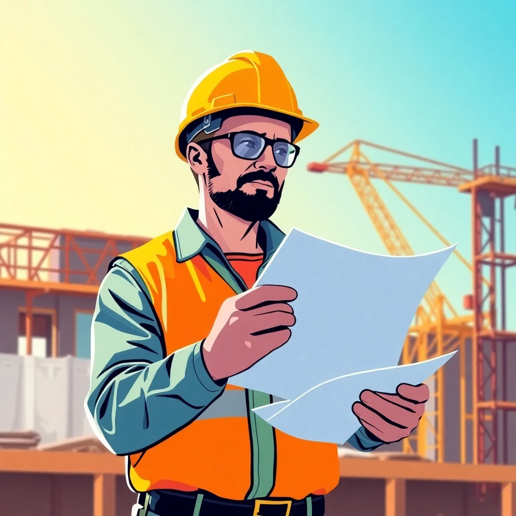 Bauarbeiter auf Baustelle