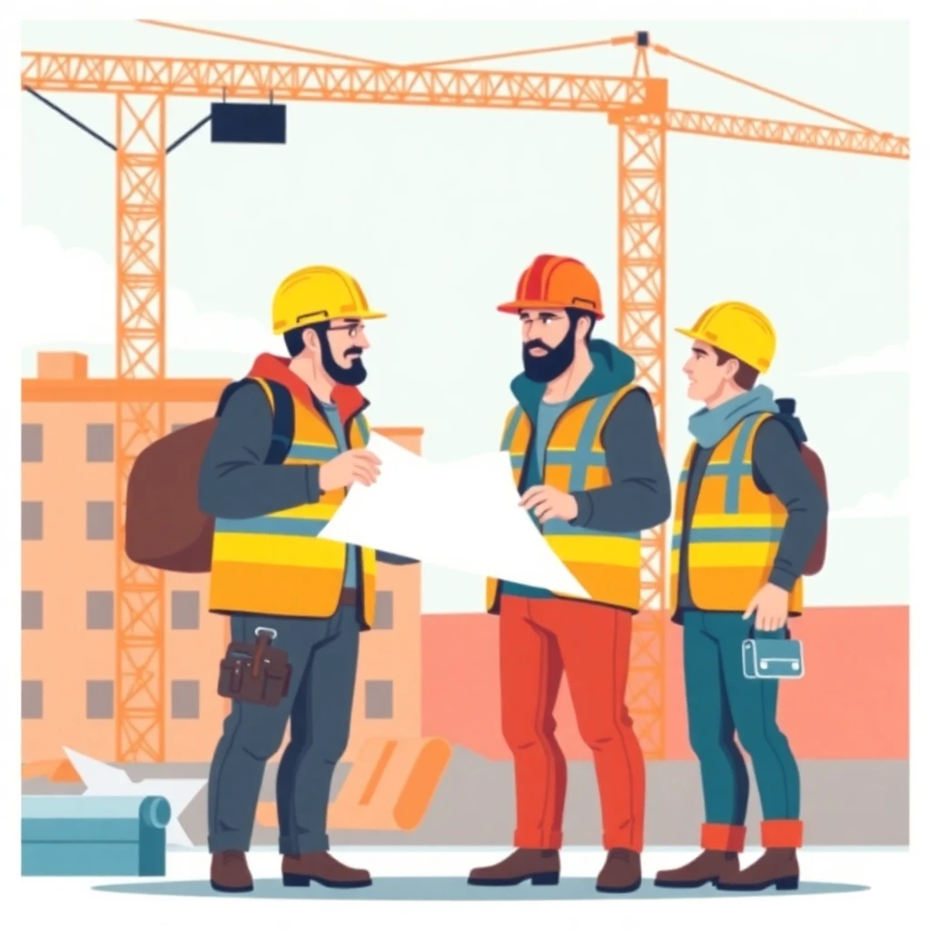 Teamarbeit auf der Baustelle