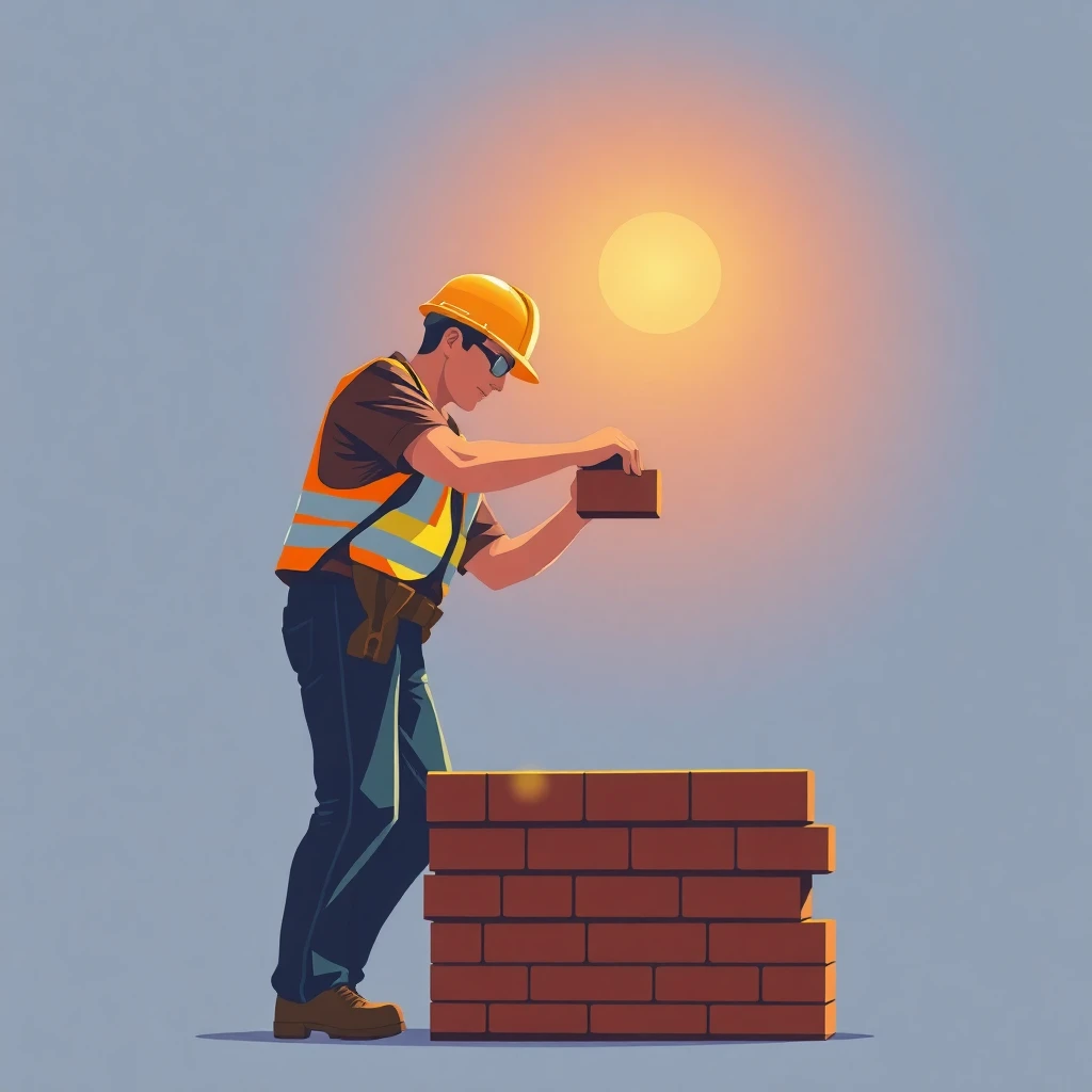 Masonry work in progress