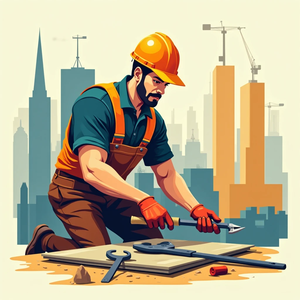 Skilled tradesperson at work