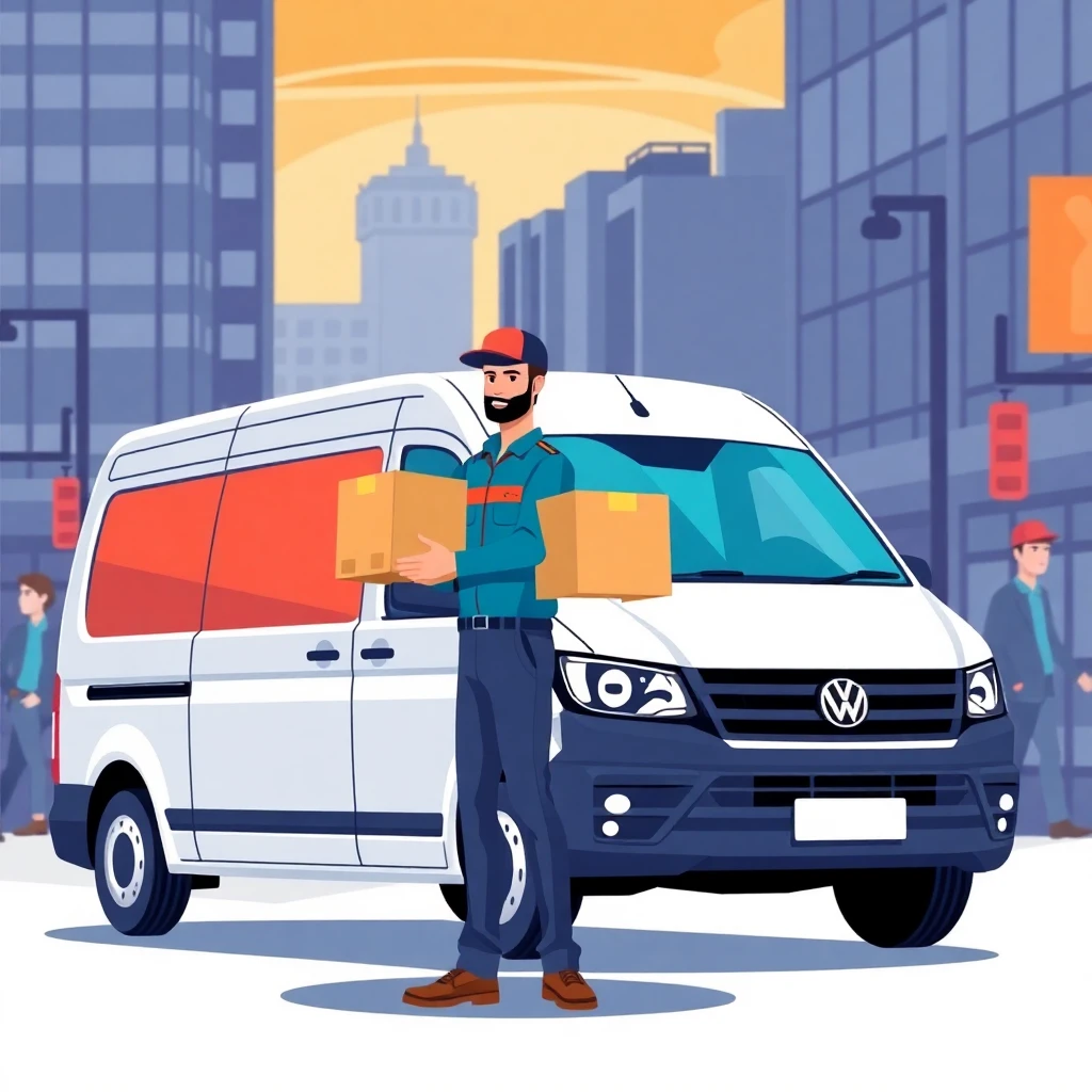 Delivery driver in an urban area