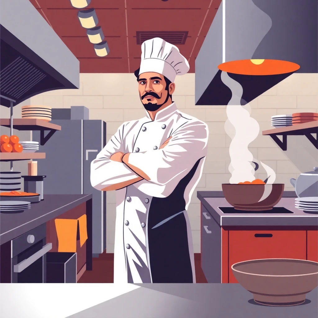 Executive chef leading the kitchen