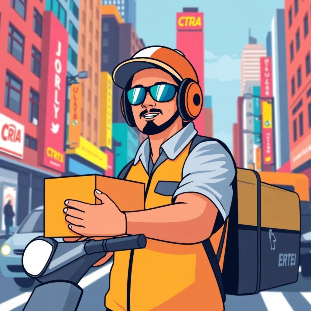 Urban delivery scene